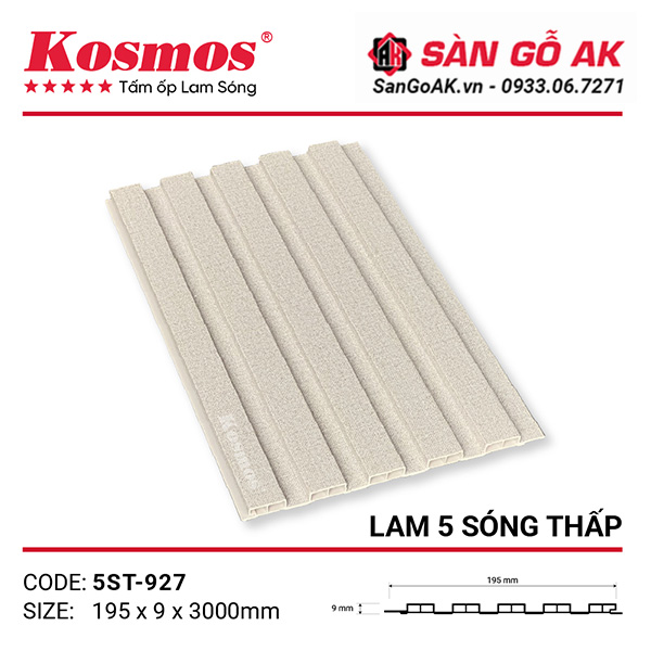 Tấm ốp lam 5 sóng thấp Kosmos 5ST-927 vân vải kem